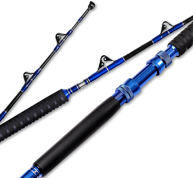 Fiblink 2-Piece Saltwater Offshore Heavy Bent/Straight Butt Trolling Rod Roller Rod Conventional Boat Fishing Pole with Roller Guides (30-50Lb/50-80Lb/80-120Lb,5-Feet 6-Inch) Sporting Goods > Outdoor Recreation > Fishing > Fishing Rods Fiblink 5'6" 50-80 lbs Straight Butt  