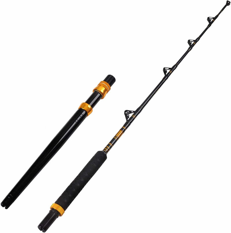 Fiblink Bent Butt Fishing Rod 2-Piece Saltwater Offshore Trolling Rod Big Game Roller Rod Conventional Boat Fishing Pole Sporting Goods > Outdoor Recreation > Fishing > Fishing Rods Fiblink Straight Butt-Length: 6’(Aluminum Alloy Butt)  