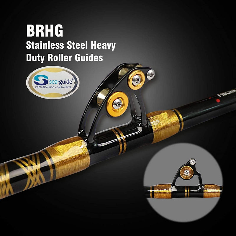 Fiblink Bent Butt Fishing Rod 2 Piece Trolling Rod Saltwater Offshore Rod Conventional Boat Big Game Fishing Pole 5'/5'6"/6'/6'6" Sporting Goods > Outdoor Recreation > Fishing > Fishing Rods Fiblink   