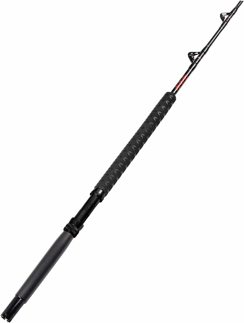 Fiblink Saltwater Fishing Trolling Rod 1-Piece Heavy Duty Roller Rod Big Name Conventional Boat Fishing Pole with Roller Guides (50-80Lb/80-120Lb/120-200Lb,5-Feet 6-Inch)