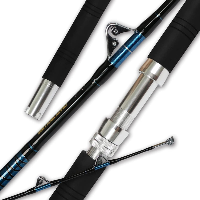 Fiblink Saltwater Offshore Heavy Trolling Fishing Rod Big Game Conventional Boat Fishing Roller Rod Pole with All Roller Guides (Heavy Power, 5-Feet 1-Inch) Sporting Goods > Outdoor Recreation > Fishing > Fishing Rods Fiblink 2 Piece--length:7'6"  