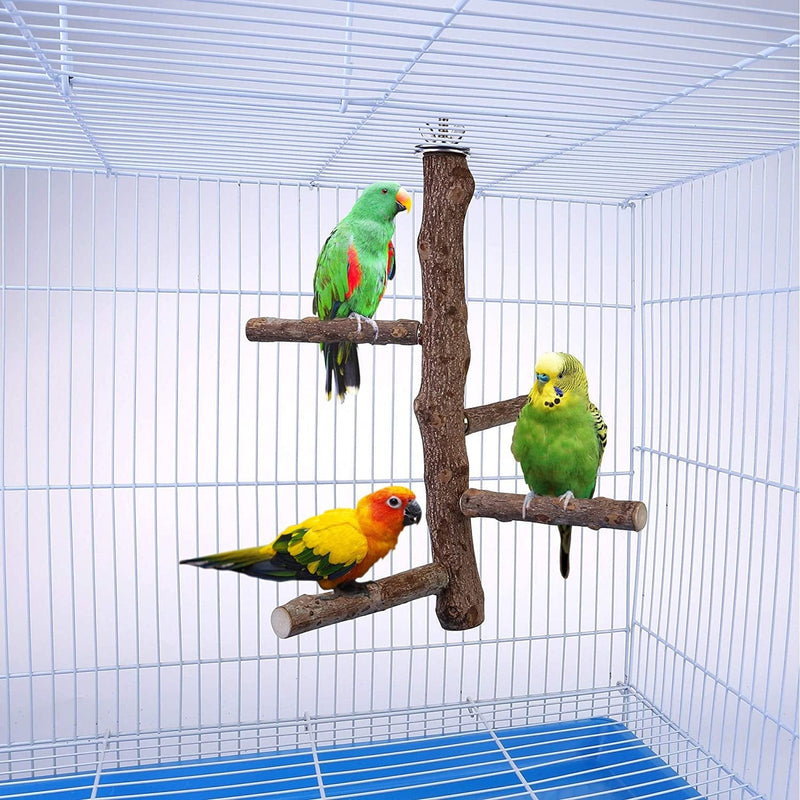Filhome Bird Perch Stand Toy, Natural Wood Parrot Perch Bird Cage Branch Perch Accessories for Parakeets Cockatiels Conures Macaws Finches Love Birds (M: 10" Length) Animals & Pet Supplies > Pet Supplies > Bird Supplies > Bird Cages & Stands Timwaygo   