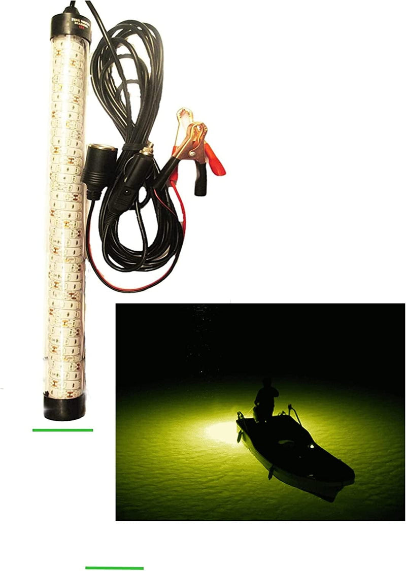 Fire Water Marine 12" INCH Green or White Deluxe Underwater Fishing Light 12V 60W 150 LED 5000 Lumen Submersible Fish Lamp with 15 Foot Cord Squid, Snook, Crappie, Shad, Shrimp Home & Garden > Pool & Spa > Pool & Spa Accessories Fire Water Marine White  