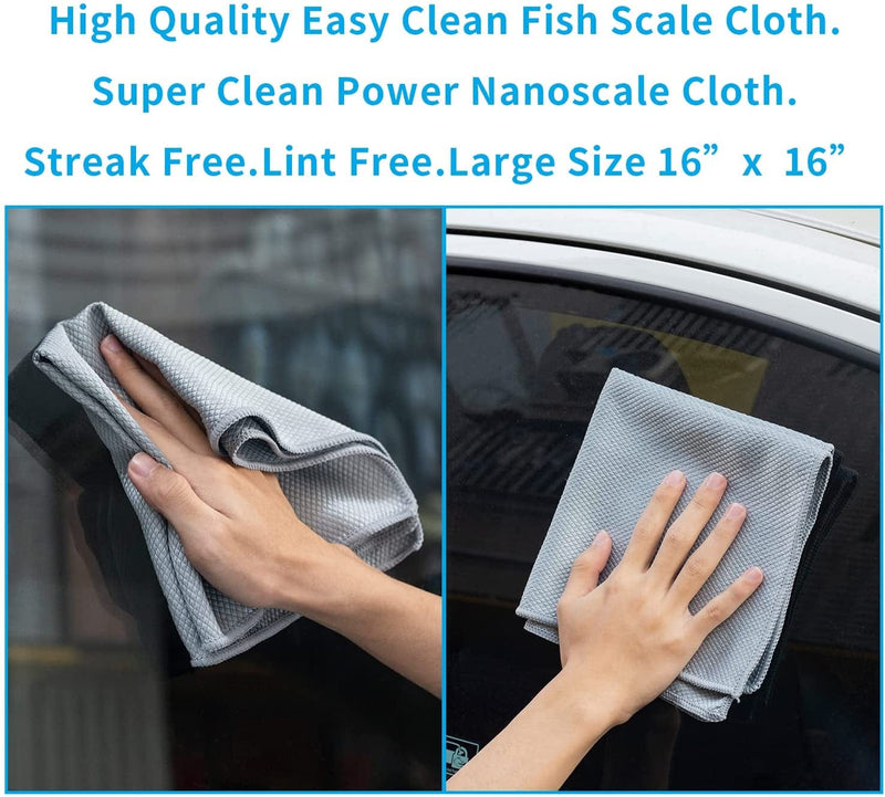Fish Scale Streak Free Miracle Cleaning Cloth Easy Clean Nanoscale,Microfiber Window Mirror Glass Car Stainless Steel Cleaning Cloth,Lint Free Dish Cloth Wine Glass Polishing Towel,Reusable,Pack 6,Mix Home & Garden > Household Supplies > Household Cleaning Supplies OMLIFE   