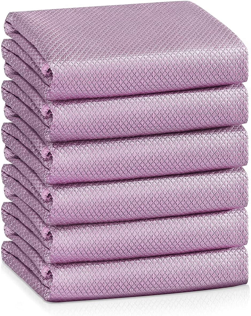 Fish Scale Streak Free Miracle Cleaning Cloth Easy Clean Nanoscale,Microfiber Window Mirror Glass Car Stainless Steel Cleaning Cloth,Lint Free Dish Cloth Wine Glass Polishing Towel,Reusable,Pack 6,Mix Home & Garden > Household Supplies > Household Cleaning Supplies OMLIFE Purple  