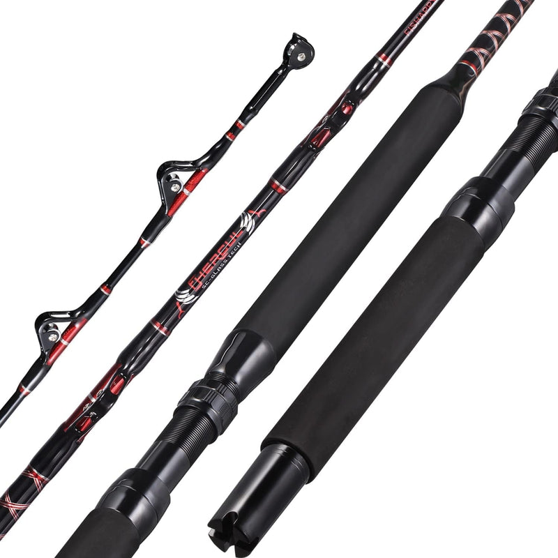 FISHAPPY Trolling Rod 1 Piece Saltwater Offshore Heavy Roller Rod Big Game Conventional Boat Fishing Pole 5'6'' ( 50-80Lb /80-120Lb) Sporting Goods > Outdoor Recreation > Fishing > Fishing Rods FISHAPPY 5'6'' - 80-120lbs - 1 Piece  