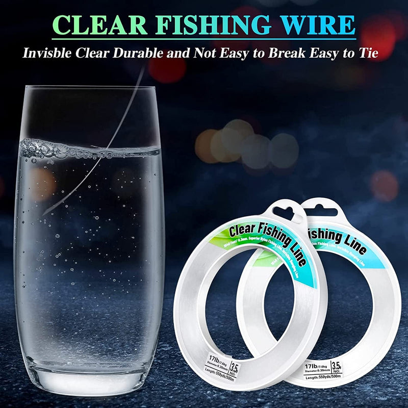 Fishing Wire 1640 FT Mckanti Fishing Line Clear Nylon String Invisible Hanging Beading Wire Strong Abrasion Resistant Monofilament Fishing Line for Balloon Garland Hanging Crafts Decorations Sporting Goods > Outdoor Recreation > Fishing > Fishing Lines & Leaders Ranekie   