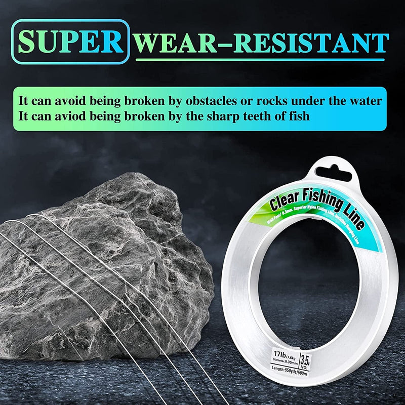 Fishing Wire 1640 FT Mckanti Fishing Line Clear Nylon String Invisible Hanging Beading Wire Strong Abrasion Resistant Monofilament Fishing Line for Balloon Garland Hanging Crafts Decorations