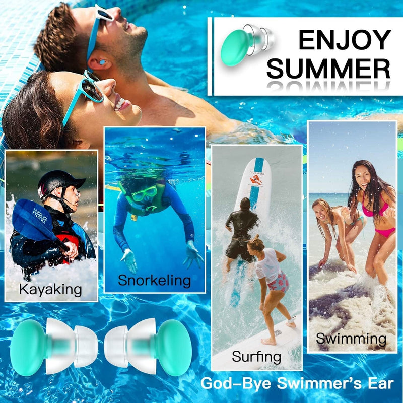 Fitciz Ear Plugs for Swimming Adults, 2 Pairs Swim Ear Plugs, 2 Sizes S+L in 1 Box with Delicate Case, Comfortable Waterproof Swimming Earplugs for Men and Women, Swimmers, Water Pool Shower Bathing Sporting Goods > Outdoor Recreation > Boating & Water Sports > Swimming Fitciz   
