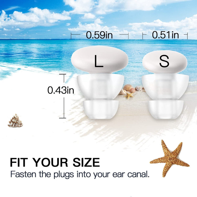Fitciz Ear Plugs for Swimming Kids and Adults, 2 Pairs, 2 Sizes S+L in 1 Box with Delicate Case, Comfortable Waterproof Swimming Earplugs for Kids, Men and Women, Swimmers (Red) Sporting Goods > Outdoor Recreation > Boating & Water Sports > Swimming Fitciz   