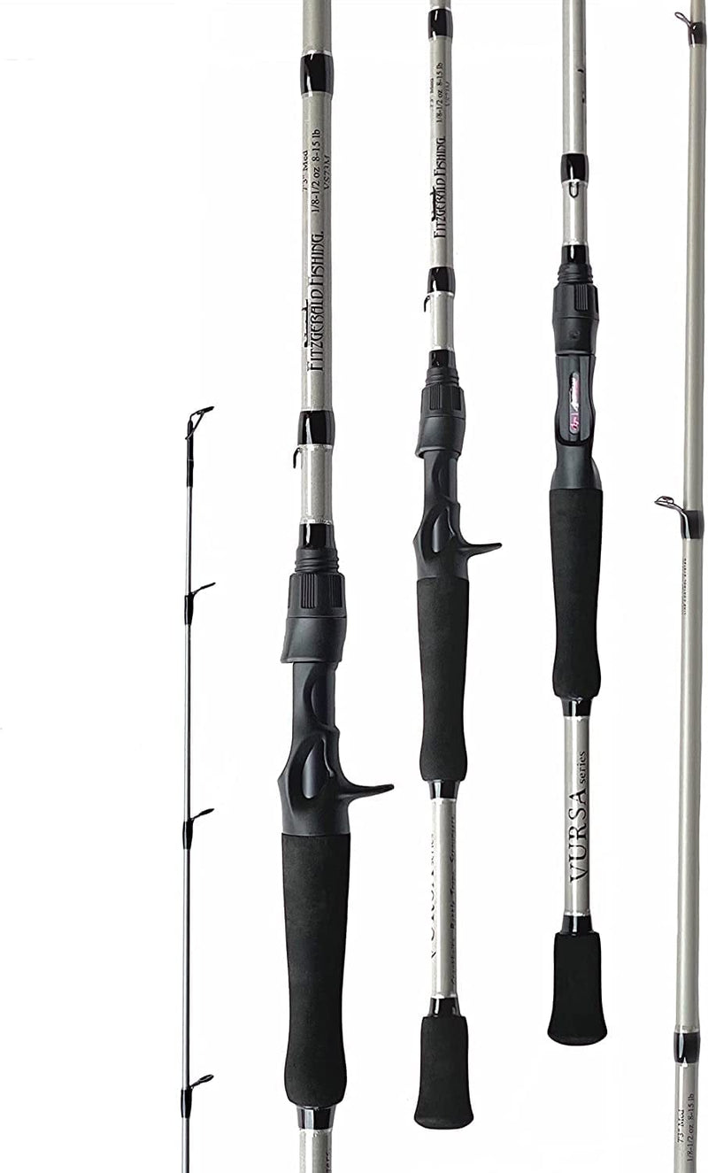 Fitzgerald Vursa Series Casting Rods 6'8"-7'8” Most Versatile Rods, Lightweight & Sensitive Tournament Performance Designed for Freshwater and Inshore, Great for Bass, Walleye or Musky Fishing Sporting Goods > Outdoor Recreation > Fishing > Fishing Rods Fitzgerald Fishing 7'6" Heavy  