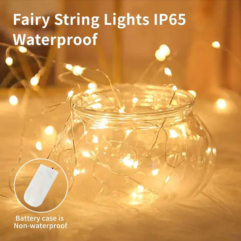 Fiuottu 4 Pack String Lights, Starry String Lights 7 Feet,20 LED Fairy Lights Battery Operated for Wedding Centerpiece Party Christmas Table Decor Warm White Home & Garden > Lighting > Light Ropes & Strings Fiuottu   