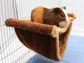 Fleece Winter Warm Rat Hammock, Double Layer Hanging Birds Nest Bed with Warm Fleece, Bird Cage Stand Perch, Hideaway Cave Bed Tent, Sleep Bed Cage Accessories for Rat Guinea Pig Chinchilla (Brown) Animals & Pet Supplies > Pet Supplies > Bird Supplies > Bird Cages & Stands Dnoifne Brown  