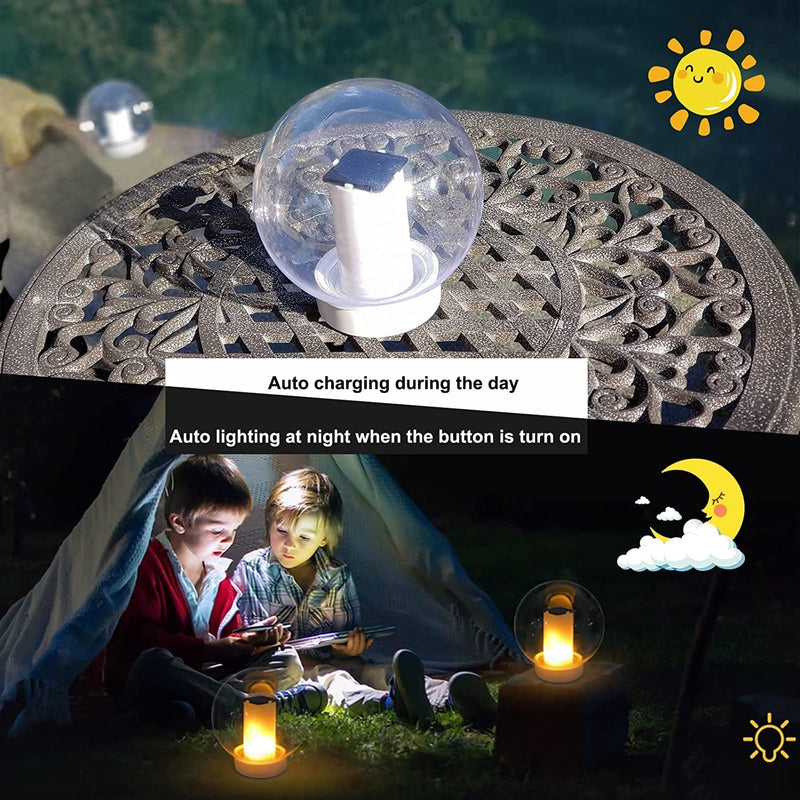 Floating Pool Lights, Solar Flame Lights Flickering IP68 Waterproof Ball Night Lights, Outdoor Lantern Landscape Decoration Lamp for Pool, Pond, Event, Party, Garden(2Pcs) Home & Garden > Lighting > Lamps LanPool   