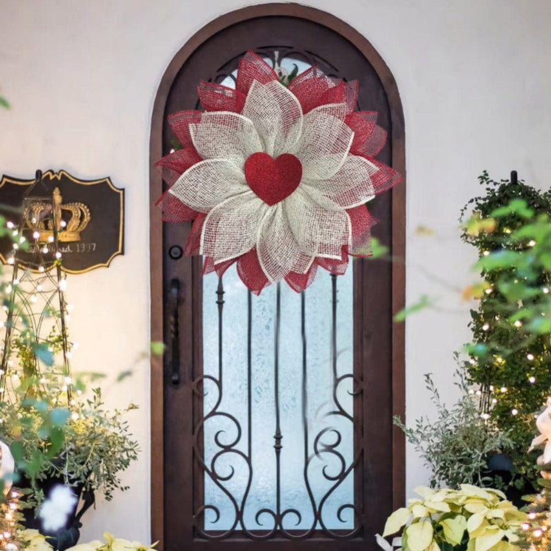 Flower Wreath Easter Valentine'S Day Floral Wreath for Front Door Wall Window Farmhouse Decor Home & Garden > Decor > Seasonal & Holiday Decorations CawBing   