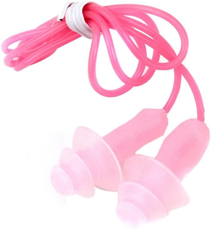 Flyusa FZBNSRKO 10 Pcs Silicone Swim Earplugs Gel Soft Corded String Ear Plugs for Swimming Sporting Goods > Outdoor Recreation > Boating & Water Sports > Swimming Flyusa Pink  