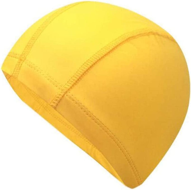 Flyusa FZBNSRKO Candy Color Waterproof High Elastic Lycra Swim Caps with PU Coat PU Swimming Cap for Men and Women Long Hair Sporting Goods > Outdoor Recreation > Boating & Water Sports > Swimming > Swim Caps Flyusa Yellow  