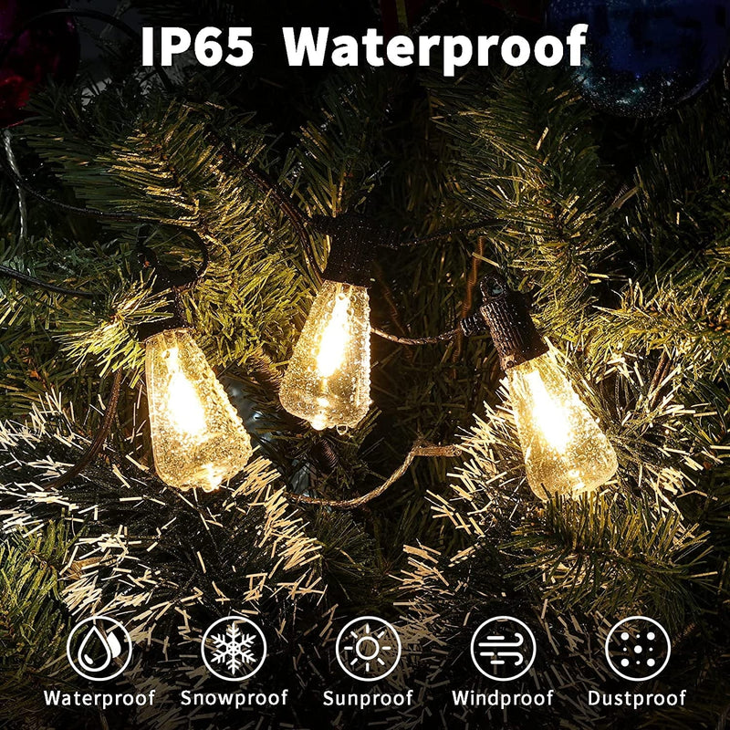 FOOMAN Outdoor String Lights,240Ft Patio Lights LED Shatterproof Dimmable outside Cafe Lights Waterproof ST38 Connectable Patio Lights with 124 Plastic Bulbs for Porch Backyard Bistro(2×120Ft) Home & Garden > Lighting > Light Ropes & Strings FOOMAN   