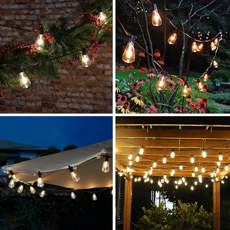 FOOMAN Outdoor String Lights,240Ft Patio Lights LED Shatterproof Dimmable outside Cafe Lights Waterproof ST38 Connectable Patio Lights with 124 Plastic Bulbs for Porch Backyard Bistro(2×120Ft) Home & Garden > Lighting > Light Ropes & Strings FOOMAN   