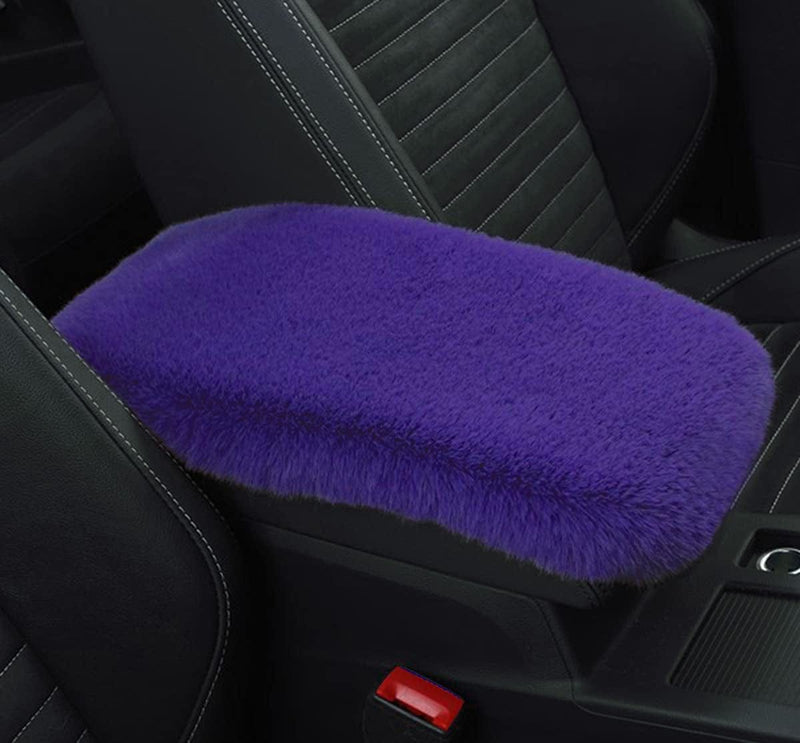 Forala Auto Center Console Pad Furry Sheepskin Wool Car Armrest Seat Box Cover Protector Universal Fit (W-Black) Home & Garden > Lighting > Light Ropes & Strings Forala Z-Purple  