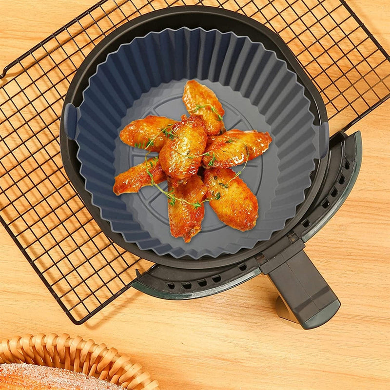 Fryer Silicone Pot, Fryer Accessories Fryer Silicone Liners Basket Kitchen Reusable Fryers Oven Accessories round Silicone Liners, Enough to Use