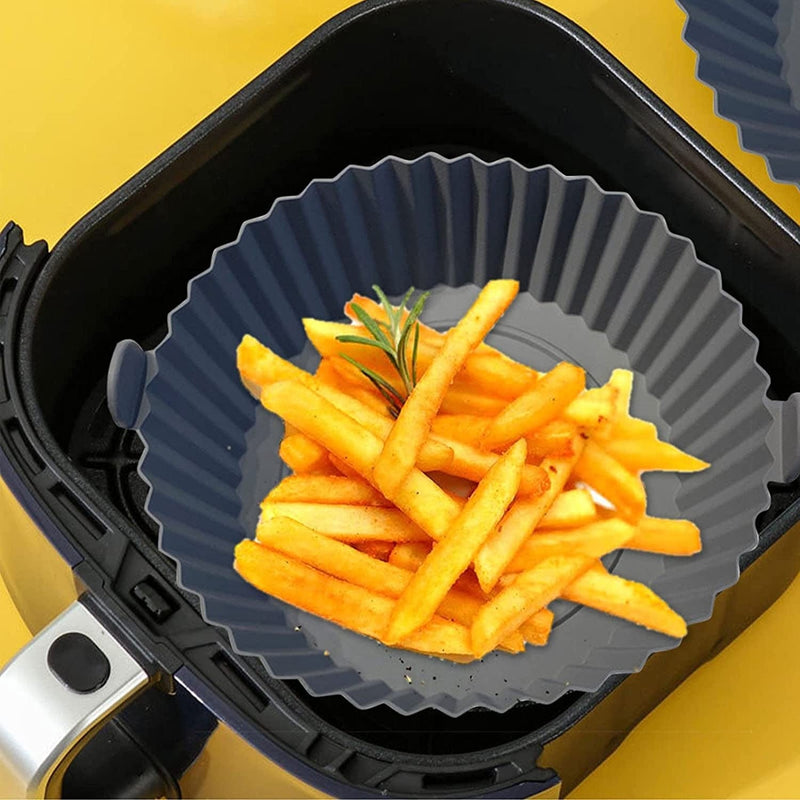Fryer Silicone Pot, Fryer Accessories Fryer Silicone Liners Basket Kitchen Reusable Fryers Oven Accessories round Silicone Liners, Enough to Use