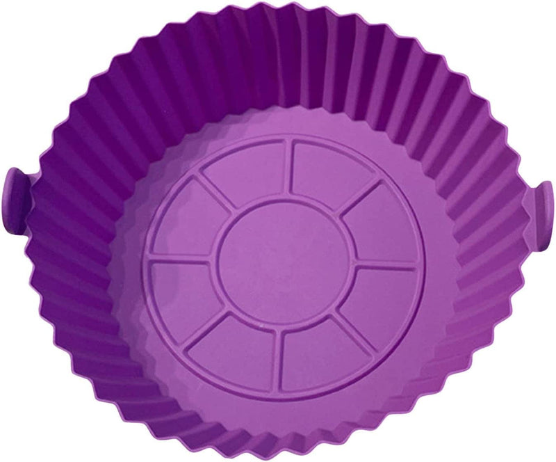 Fryer Silicone Pot, Fryer Accessories Fryer Silicone Liners Basket Kitchen Reusable Fryers Oven Accessories round Silicone Liners, Enough to Use Home & Garden > Household Supplies > Household Cleaning Supplies Freesa Purple  