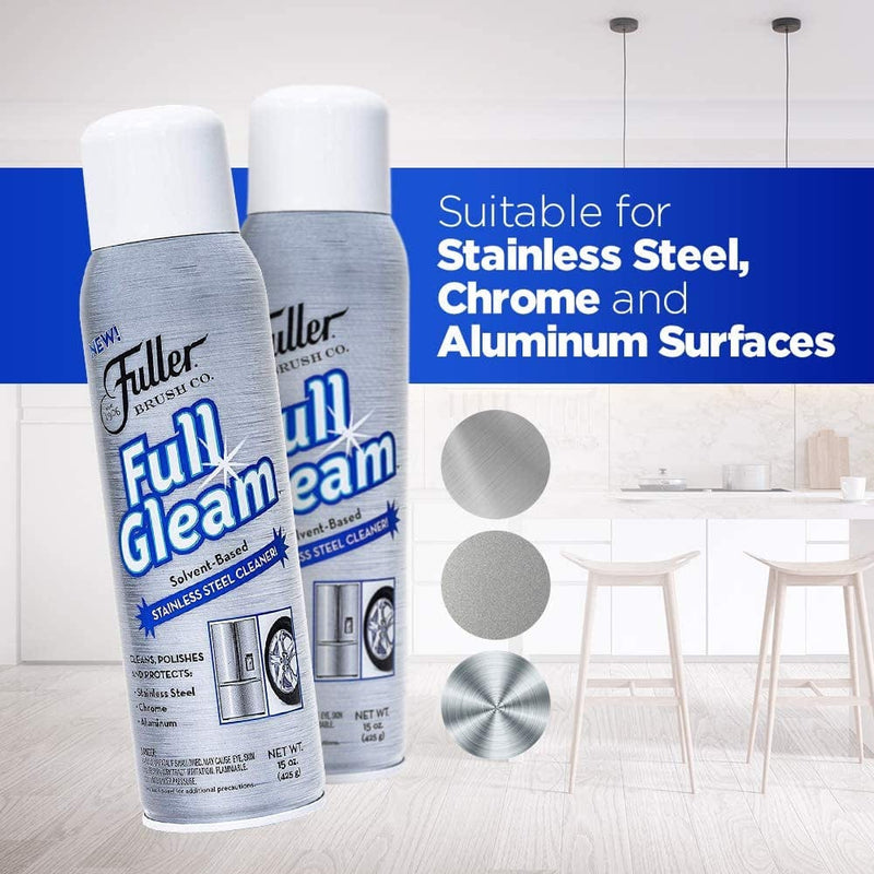 Fuller Brush Full Gleam Stainless Steel Cleaner - Chrome & Aluminum Conditioner Spray for Cleaning Pots, Pans, Cooktop & Kitchen Appliances - Easy Clean & Polish for Home & Business Home & Garden > Household Supplies > Household Cleaning Supplies Fuller Brush   