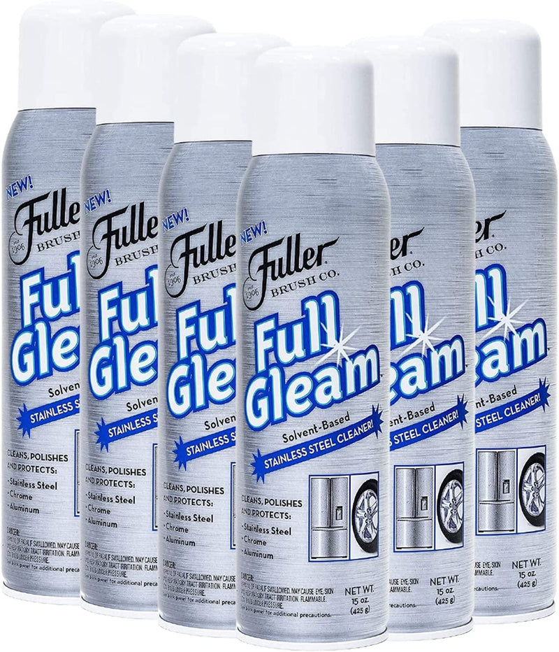 Fuller Brush Full Gleam Stainless Steel Cleaner - Chrome & Aluminum Conditioner Spray for Cleaning Pots, Pans, Cooktop & Kitchen Appliances - Easy Clean & Polish for Home & Business Home & Garden > Household Supplies > Household Cleaning Supplies Fuller Brush 1 Count (Pack of 6)  