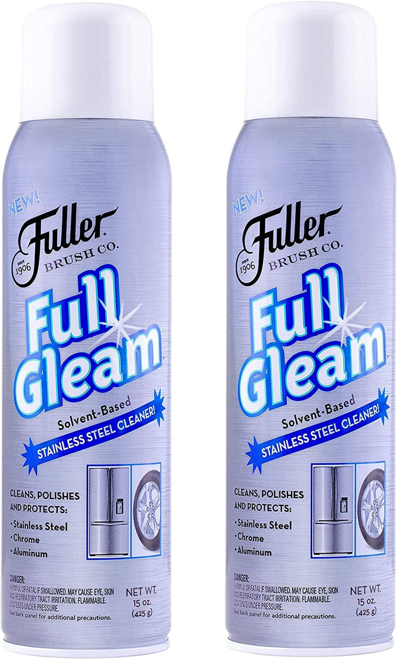 Fuller Brush Full Gleam Stainless Steel Cleaner - Chrome & Aluminum Conditioner Spray for Cleaning Pots, Pans, Cooktop & Kitchen Appliances - Easy Clean & Polish for Home & Business Home & Garden > Household Supplies > Household Cleaning Supplies Fuller Brush 15 Ounce (Pack of 2)  