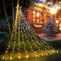 FUNIAO (New) Christmas Decoration Lights, 320 LED Waterproof String Lights with Star Topper, 8 Light Modes for Christmas Tree Decoration, Holiday, Wedding (Multicolor) Home & Garden > Lighting > Light Ropes & Strings FUNIAO Iron Star-Warm White  