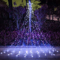 FUNIAO (New) Christmas Decoration Lights, 320 LED Waterproof String Lights with Star Topper, 8 Light Modes for Christmas Tree Decoration, Holiday, Wedding (Multicolor) Home & Garden > Lighting > Light Ropes & Strings FUNIAO Iron Star-White  