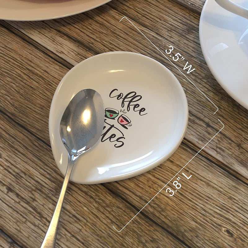Funny Ceramic Coffee Spoon Rests - Coffee Station Décor Coffee Bar Decoration Accessories - Cute Coffee Spoon Teaspoon Holder - Coffee Lovers Gift for Women and Men - Funny Quote - Coffee Mates Home & Garden > Decor > Seasonal & Holiday Decorations EURSET   