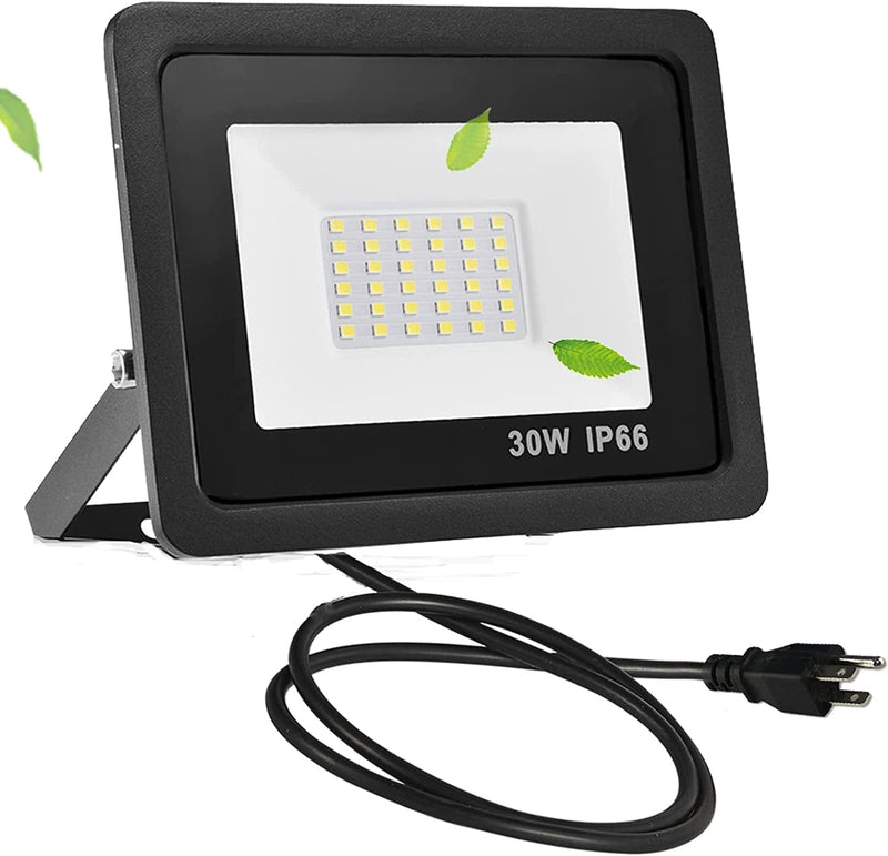 Fyngntny 50W LED Flood Light Outdoor Plug in LED Work Light with Plug, IP65 Waterproof Exterior Security Lights, 6500K Daylight White outside Floodlights for Playground Yard Stadium Lawn Garden Home & Garden > Lighting > Flood & Spot Lights Fyngntny 30W 1 Pack 