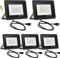Fyngntny 50W LED Flood Light Outdoor Plug in LED Work Light with Plug, IP65 Waterproof Exterior Security Lights, 6500K Daylight White outside Floodlights for Playground Yard Stadium Lawn Garden Home & Garden > Lighting > Flood & Spot Lights Fyngntny 30W 5 Pack 