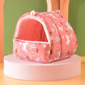 Galand Guinea Pig Bed Nest Cartoon Pattern Pet Hideout Cave Cozy Hamster House Large Hideout Warm Small Animal Hamster Squirrel Bed House Cage Accessories Pink Fox S Animals & Pet Supplies > Pet Supplies > Bird Supplies > Bird Cages & Stands Galand Pink Fox Small 