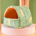 Galand Guinea Pig Bed Nest Cartoon Pattern Pet Hideout Cave Cozy Hamster House Large Hideout Warm Small Animal Hamster Squirrel Bed House Cage Accessories Pink Fox S Animals & Pet Supplies > Pet Supplies > Bird Supplies > Bird Cages & Stands Galand Green Large 