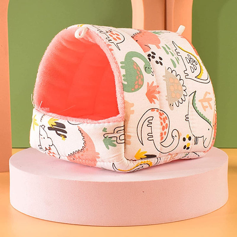 Galand Guinea Pig Bed Nest Cartoon Pattern Pet Hideout Cave Cozy Hamster House Large Hideout Warm Small Animal Hamster Squirrel Bed House Cage Accessories Pink Fox S Animals & Pet Supplies > Pet Supplies > Bird Supplies > Bird Cages & Stands Galand Dinosaur Small 