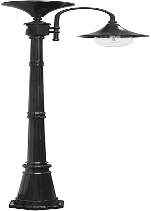 GAMA Sonic Everest Outdoor Solar Lamp Post Light, Black Cast Aluminum Industrial Style Downlight Lamp with Warm White Light 2700K (109012) Home & Garden > Lighting > Lamps Gama Sonic Black Lamp and Post 