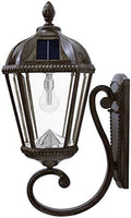 GAMA SONIC Solar Outdoor Wall Light, Royal Bulb Exterior Sconce Lamp, Weathered Bronze Finish Aluminum, Clear Beveled Glass, Warm White LED with Omni-Direction Reflector, 98B310 Home & Garden > Lighting > Lamps Gama Sonic Weathered Bronze  
