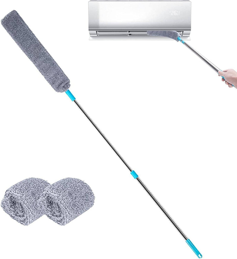 Gaps Dust Cleaner Brush under Appliances Cleaning Tool, Microfiber Gaps Cleaning Duster Long Handle 60 Inches Washable and Retractable Flat Duster Brush for Sofa Bed Furniture Bottom