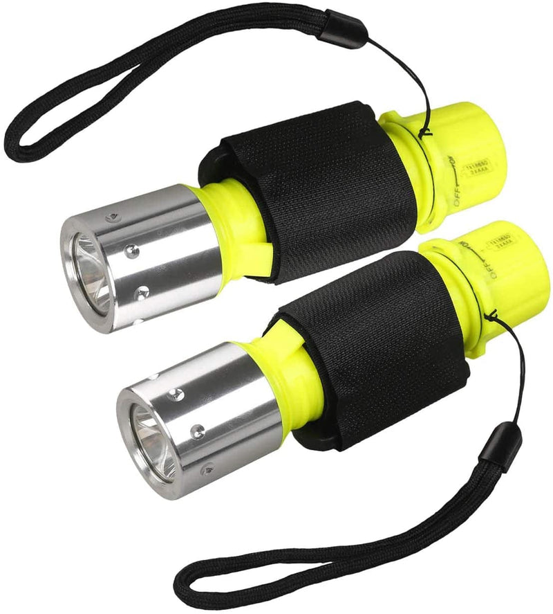 Garberiel 2 Pack Scuba Diving Flashlight Super Bright Dive Light 3 Modes Underwater Waterproof Torch for Scuba Diving, Night Snorkeling (Battery Not Include) Home & Garden > Pool & Spa > Pool & Spa Accessories Garberiel   