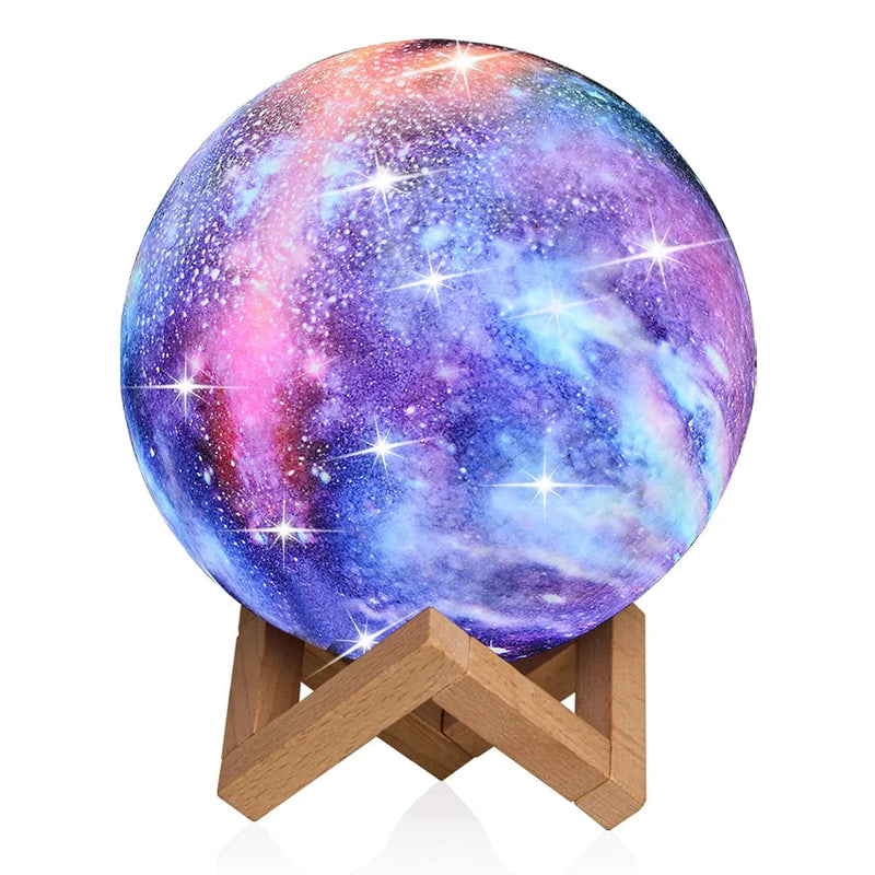 GDPETS Moon Lamp, Kids Night Light Galaxy Lamp 16 Colors Moon Light with Wood Stand - Remote & Touch Control USB Rechargeable Gift for Girls Lover Birthday - 4.8 Inch