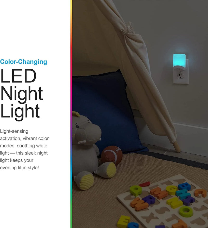 GE Color-Changing LED Night Light, 1 Pack, Plug into Wall, Dusk to Dawn Sensor, for Bathroom, Childrens Room, Nursery, Safety Rated, White, 34693 Home & Garden > Lighting > Night Lights & Ambient Lighting Jasco Products Company, LLC   
