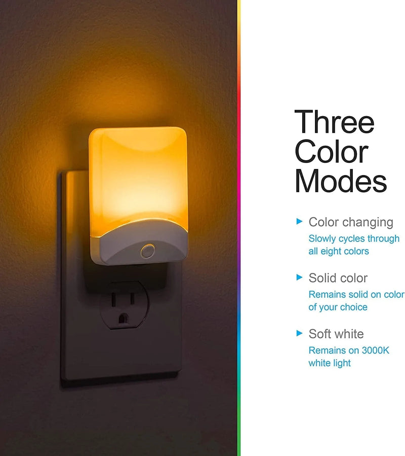 GE Color-Changing LED Night Light, 1 Pack, Plug into Wall, Dusk to Dawn Sensor, for Bathroom, Childrens Room, Nursery, Safety Rated, White, 34693 Home & Garden > Lighting > Night Lights & Ambient Lighting Jasco Products Company, LLC   