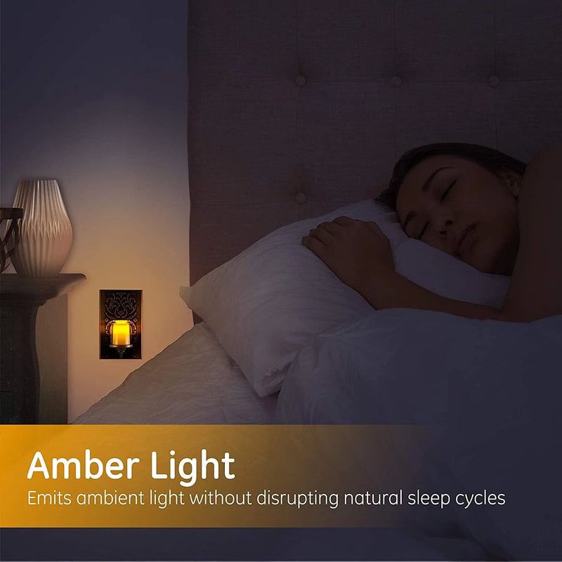 GE LED Candlelite Night Light, Plug-In, Dusk-To-Dawn Sensor, Auto On/Off, Flickers like a Real Candle, Warm Amber Light, Energy Efficient, Guide Light, Decorative, Oil-Rubbed Bronze Finish, 11258 Home & Garden > Lighting > Night Lights & Ambient Lighting GE   