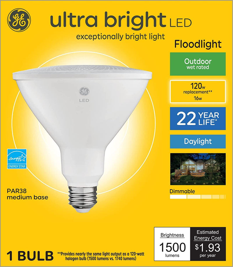 GE Ultra Bright LED Light Bulbs, Outdoor Floodlight Bulb, Wet Rated, Warm White (1 Pack) Home & Garden > Lighting > Flood & Spot Lights GE Lighting Daylight 120 Watt Eqv. Bulb
