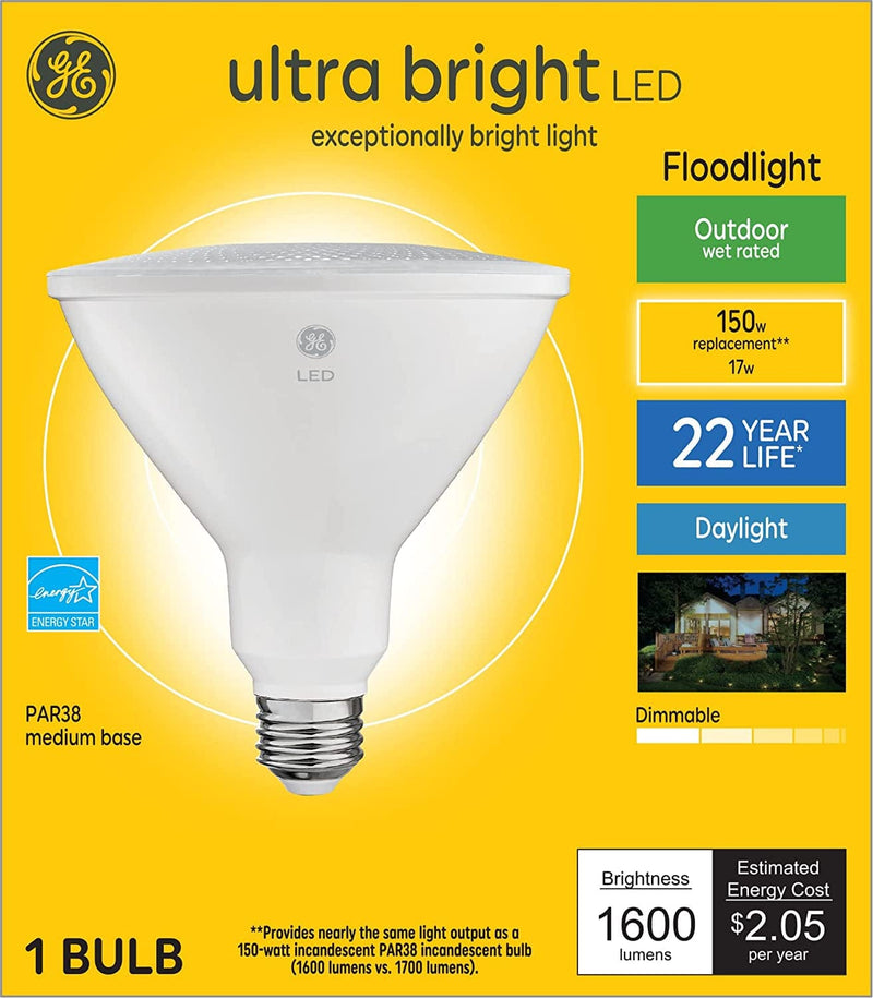GE Ultra Bright LED Light Bulbs, Outdoor Floodlight Bulb, Wet Rated, Warm White (1 Pack) Home & Garden > Lighting > Flood & Spot Lights GE Lighting Daylight 150 Watt Eqv. Bulb