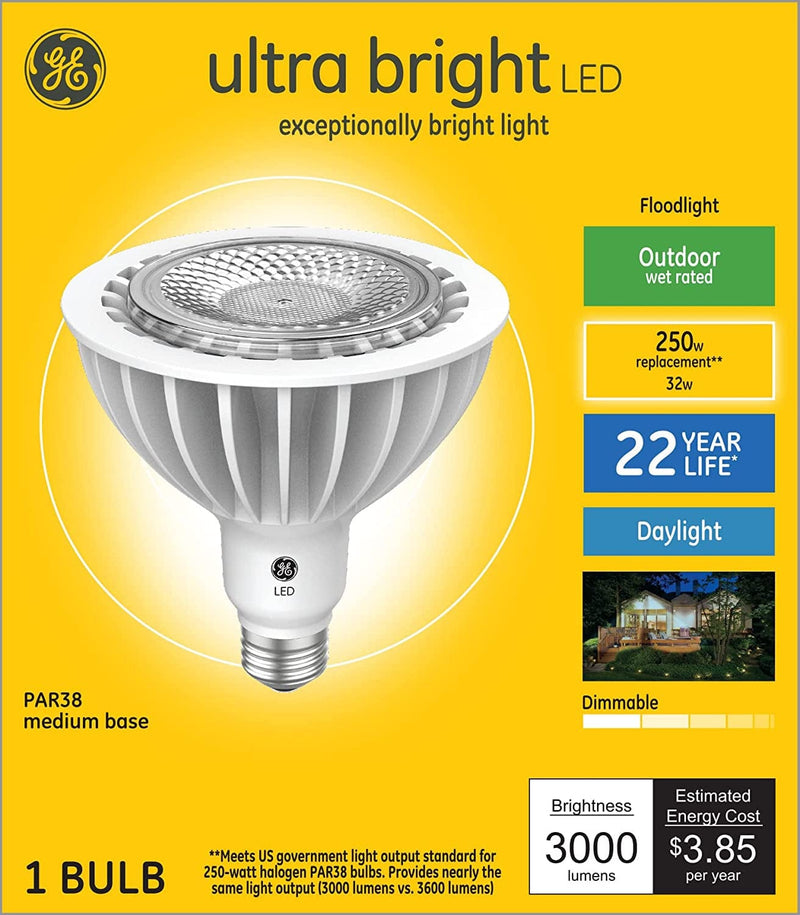 GE Ultra Bright LED Light Bulbs, Outdoor Floodlight Bulb, Wet Rated, Warm White (1 Pack) Home & Garden > Lighting > Flood & Spot Lights GE Lighting Daylight 250 Watt Eqv. Bulb