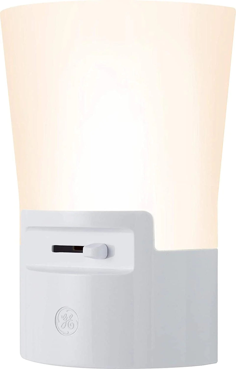 GE Ultrabrite Dimmable Sconce LED Night Light Geplug-In, Energy Efficient, Dusk-To-Dawn Sensor, Adjustable Brightness, Ideal for Bedroom, Bathroom, Hallway, Nursery, White, 45123, 1 Pack, Home & Garden > Lighting > Night Lights & Ambient Lighting Jasco Products Company, LLC   